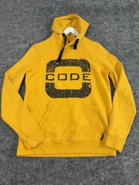 Code Zero Hoodie Mens Small Sweatshirt Yachting Sailor Mustard Pullover N123